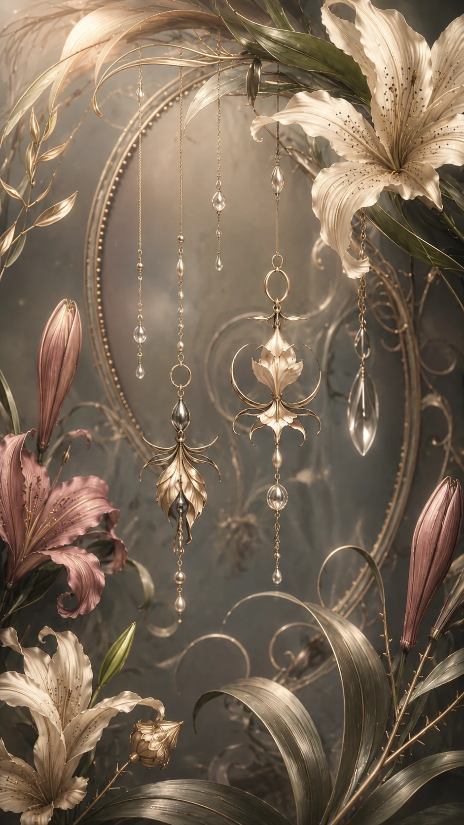 Pendientes PoisonLily en una escena luminosa y elegante