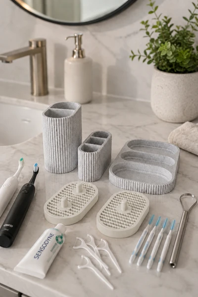 Dentia Holder en Blanco Hueso
