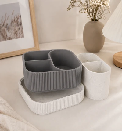 Stacksey en Marmol Blanco Gris Piedra
