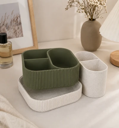 Stacksey en Marmol Blanco Verde Oscuro